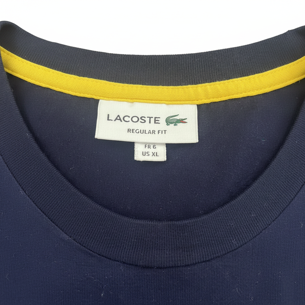 LACOSTE Men's Tri-Color Block Graphic Cotton T-Shirt