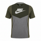 Nike Men's Color-Block Graphic Logo T-Shirt - Olive/Grey