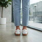 PUMA, FOREVER BETTER Puma White & Pink Leather Gum Sole Snea