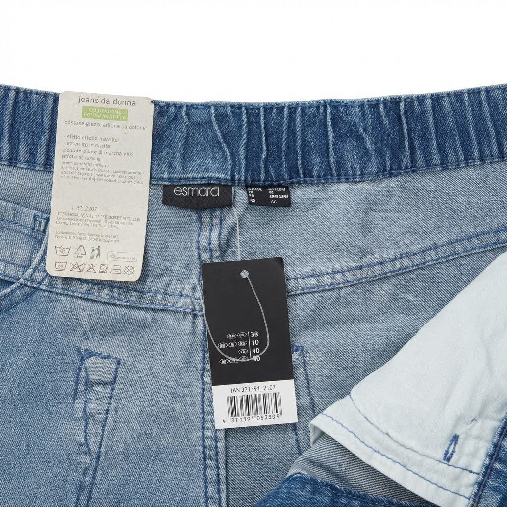 Women's High-Waisted Relaxed Fit Denim Shorts in Blue