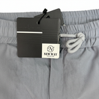 NEW WAY COLLECTION Men's Grey Elastic Waist Drawstring Trous