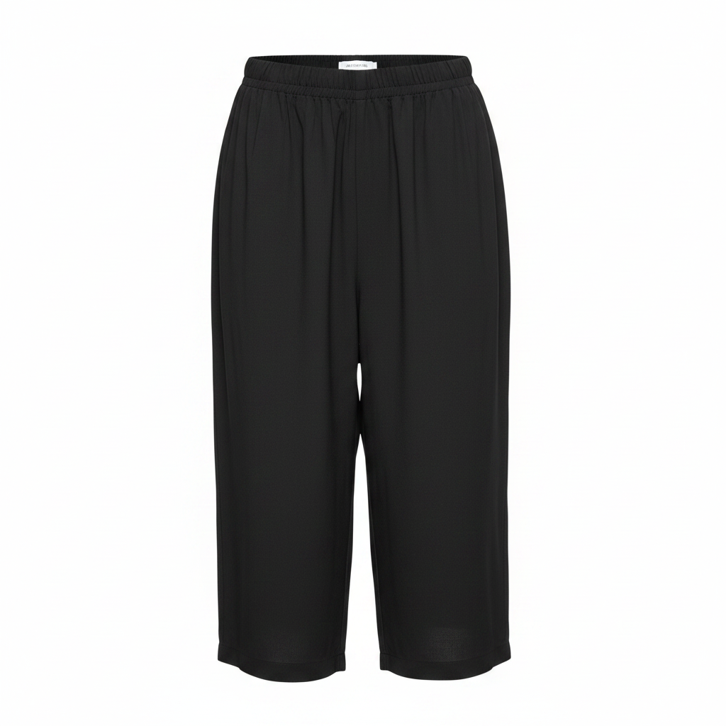 Esmara Women's Plus Size Black Elastic Waist Culotte Pants