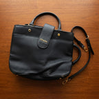 PRADA PRADA Black Grained Leather Top-Handle Tote