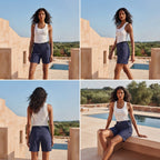 Navy Blue Performance Hiking Shorts with Adjustable Waist