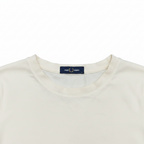 Fred Perry Men's Off-White Pique T-Shirt with Striped Cuffs