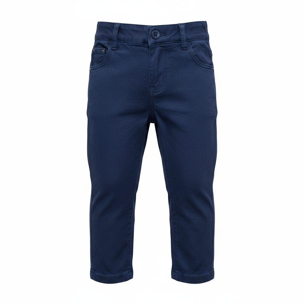 Babybol Minibol Kids Navy Blue Cotton Chino Pants - Smart Ca