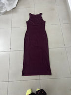 SHEIN SXY Plum Abstract Painterly Print Sleeveless Midi Colu