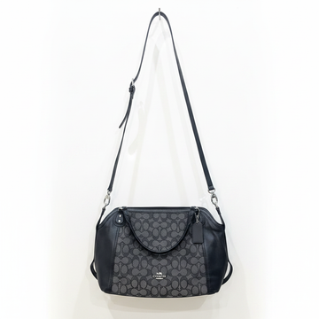 Coach Signature Canvas & Leather Shoulder Bag