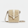 COACH Signature Monogram Canvas Crossbody Bag in Beige