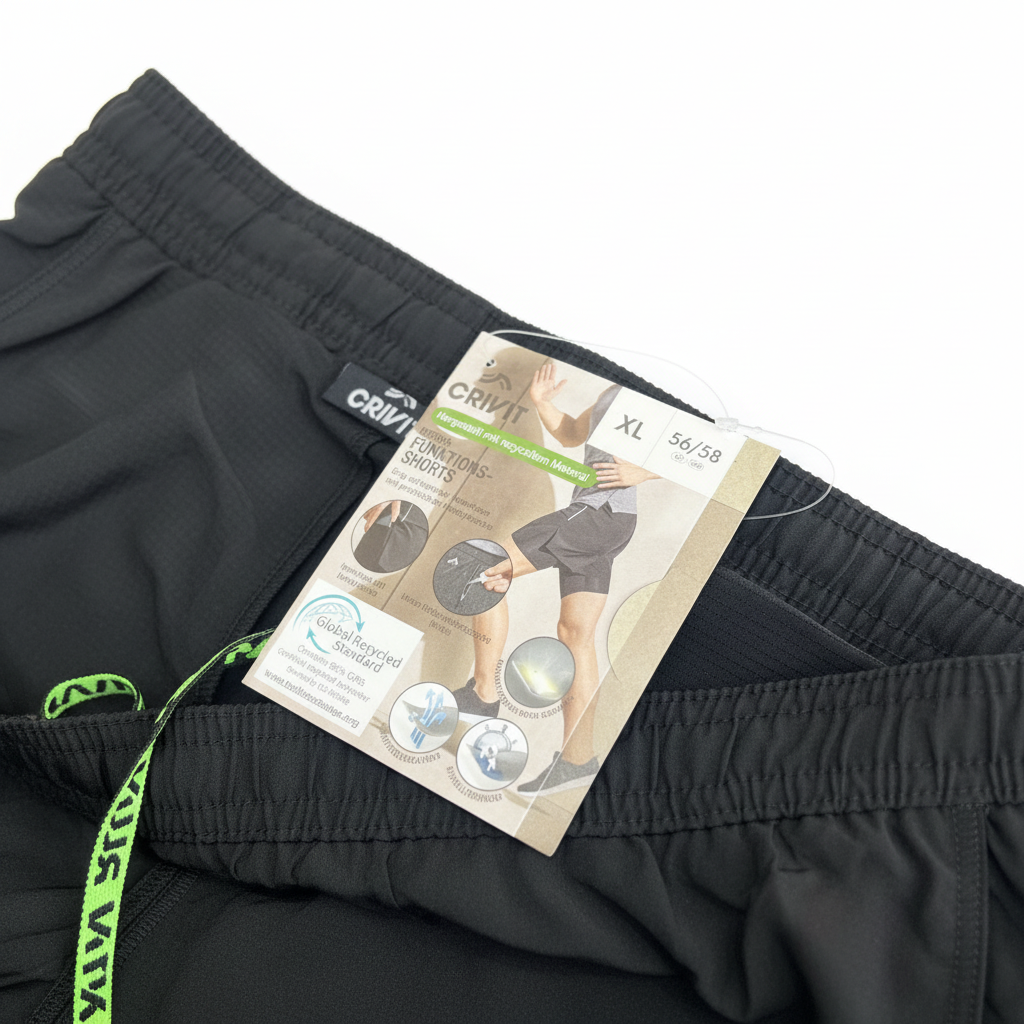 Crivit Men's Black 2-in-1 Running Shorts - Size XL