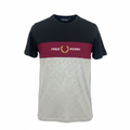 Fred Perry Men's Tri-Color Block Logo T-Shirt - Size L