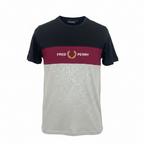 Fred Perry Men's Tri-Color Block Logo T-Shirt - Size L