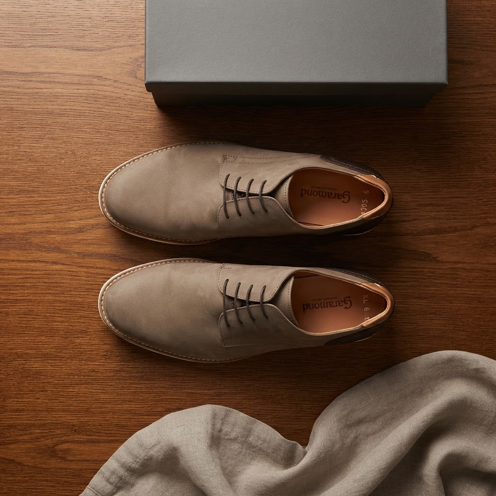 Men's Garamond Taupe Nubuck Derby Shoes