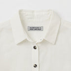 THE SHIRT FACTORY Women's White Long Sleeve Linen Button-Dow