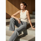 Mango Medium Grey Wide Leg Jeans with Curved Waistband