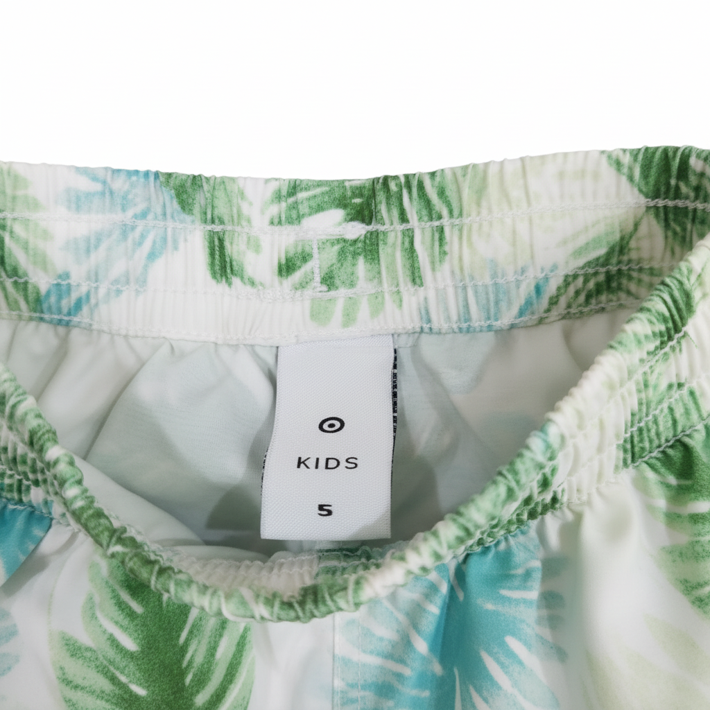 Kids' Tropical Leaf Print Summer Shorts - Size 5