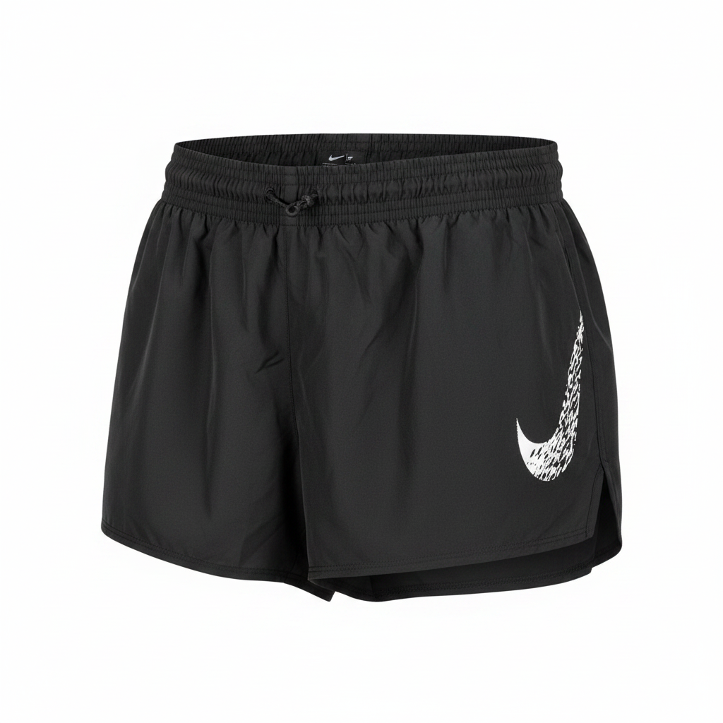 Nike Kids Black Dri-FIT Patterned Swoosh Running Shorts
