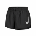 Nike Kids Black Dri-FIT Patterned Swoosh Running Shorts