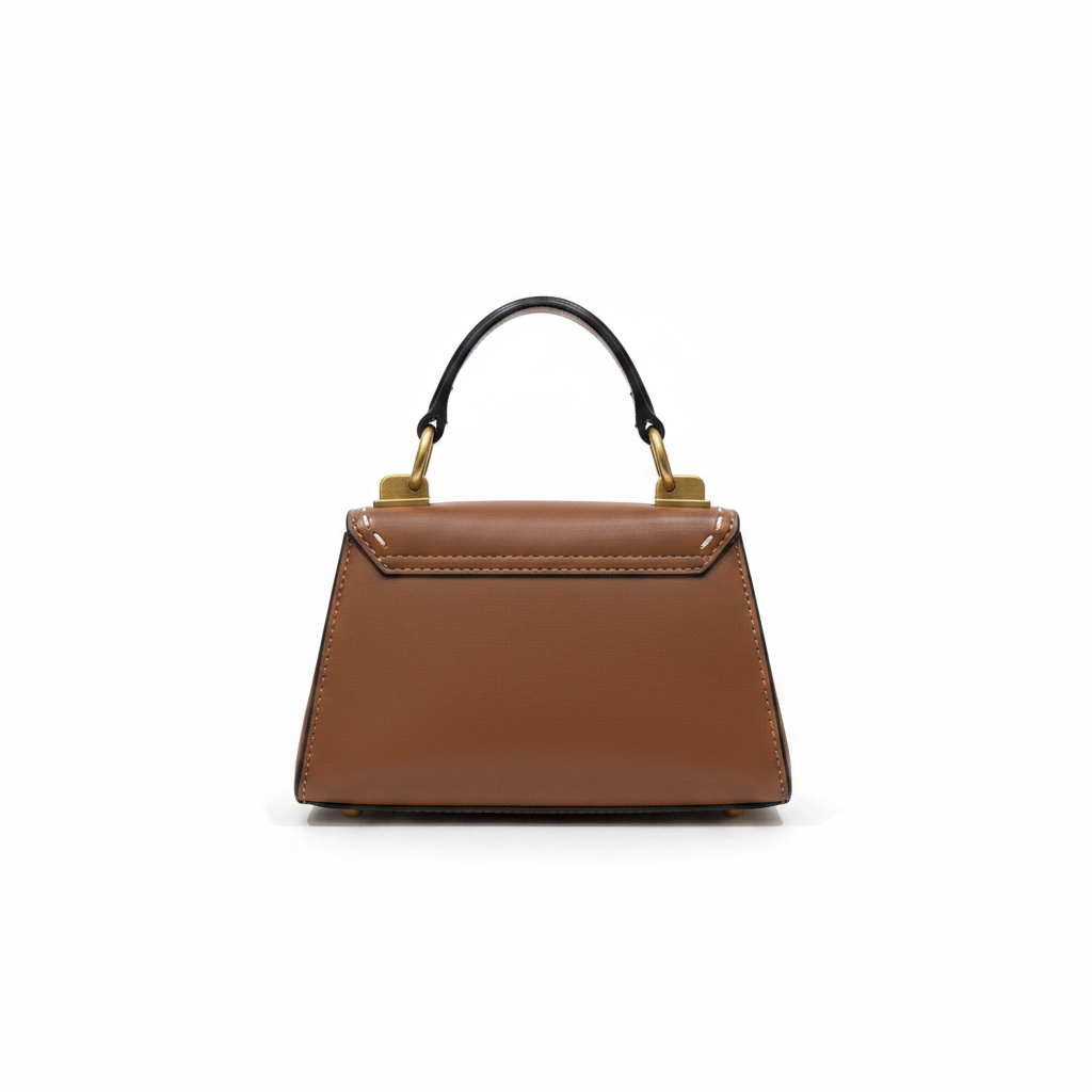Guess Brown Mini Top-Handle Bag with Gold Logo