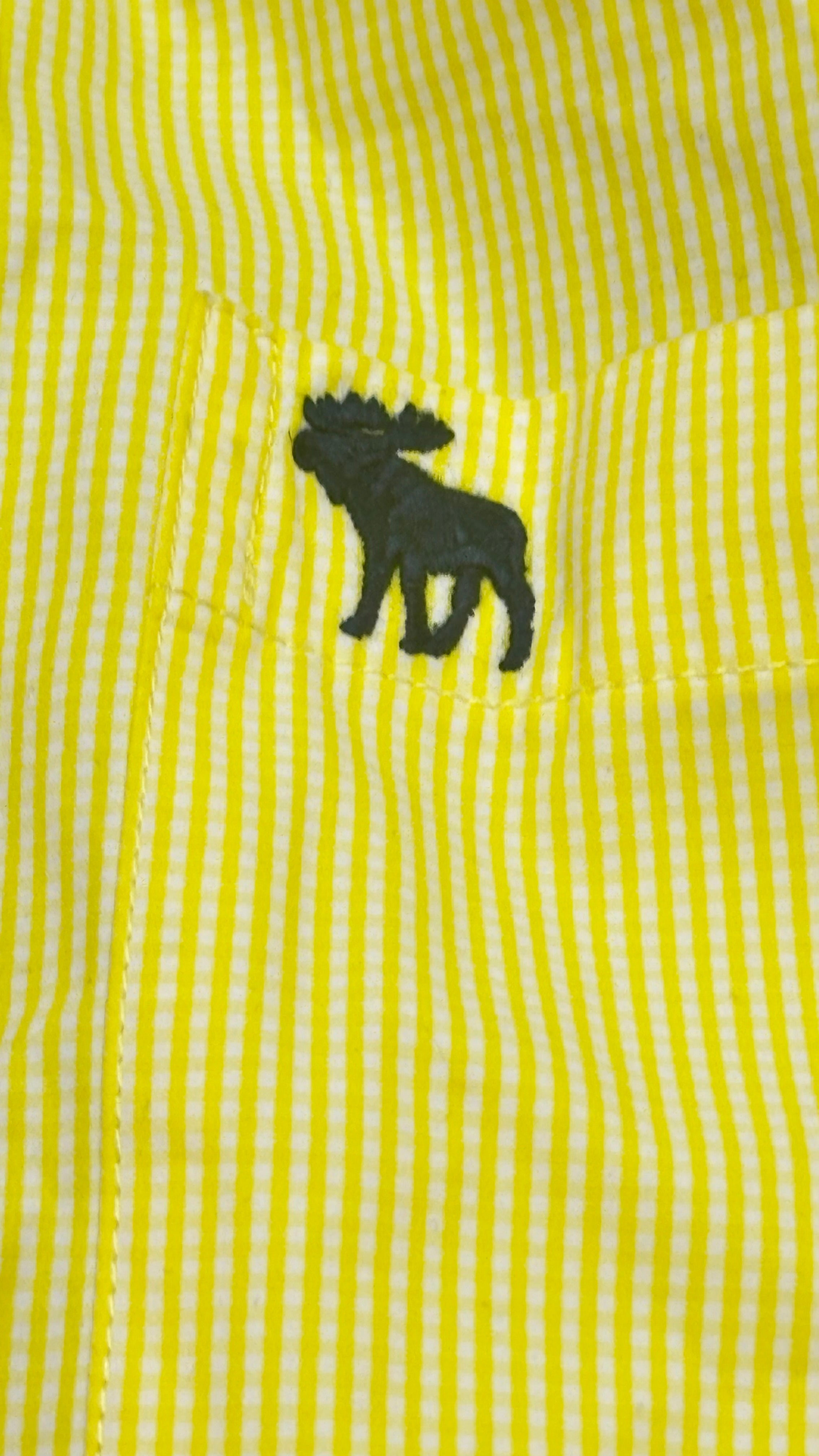 Abercrombie & Fitch Yellow Striped Muscle Fit Shirt