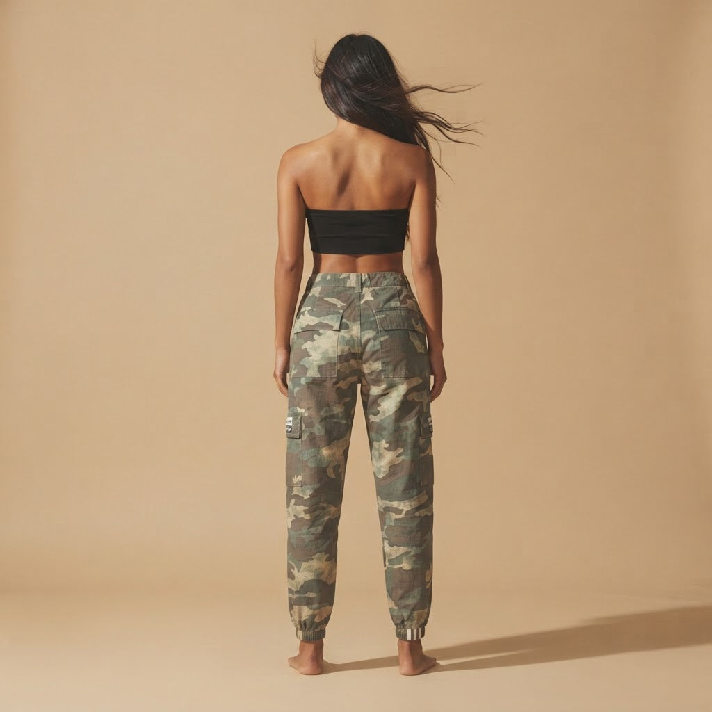 Adidas Originals Camo Ripstop Cargo Joggers with Three-Strip