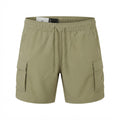 LIVERGY Men's Beige Utility Cargo Shorts with Drawstring