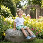 Kids' Tropical Leaf Print Summer Shorts - Size 5