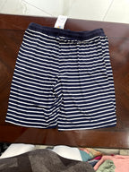 GINA BENOTTI Navy and White Striped Drawstring Lounge Shorts