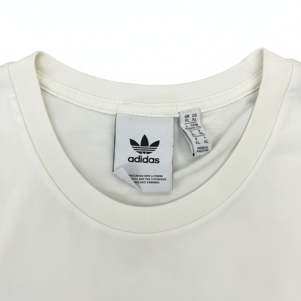 adidas Women's White Logo Cotton Crew Neck T-Shirt