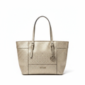 Guess Metallic Gold Monogram Tote Bag