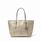 Guess Metallic Gold Monogram Tote Bag