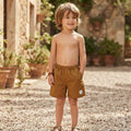SHEIN Caramel Brown Kids Relaxed Fit Pull-On Casual Shorts