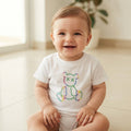SHEIN White Infant T-Shirt with Rainbow Outline Bear Graphic