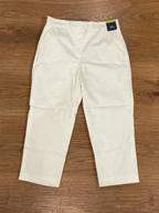 M&S Collection Women's High-Rise Slim Cropped White Pants