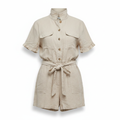 F&F Women's Beige Linen Rich Utility Romper Playsuit - New