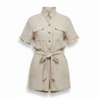 F&F Women's Beige Linen Rich Utility Romper Playsuit - New