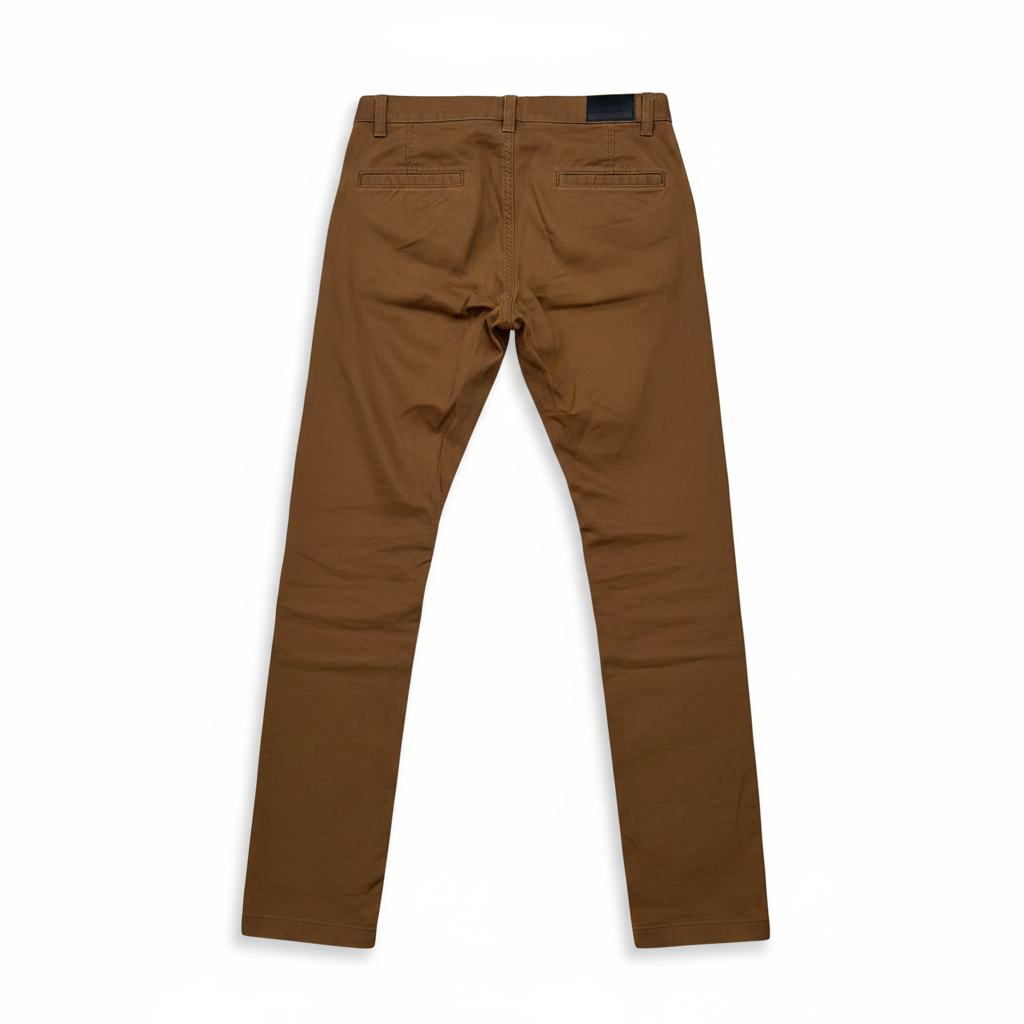 Splash Men's Tan Slim-Fit Cotton Chino Trousers