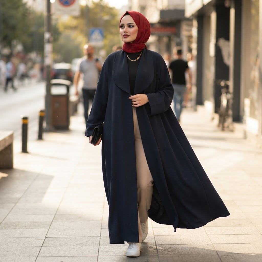 warehouse Deep Navy Blue Crinkle Crepe Open-Front Floor-Leng