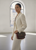 COACH NEW YORK Burgundy Monogram Coated Canvas Crossbody Bag