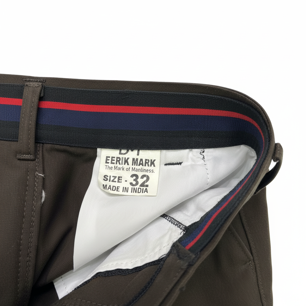 DERIK MARK Men's Slim-Fit Black Cotton Chino Trousers