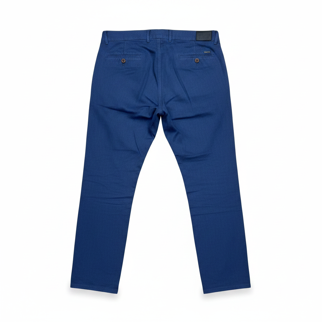 ROMER Men's Indigo Blue Cotton Twill Straight-Leg Chinos