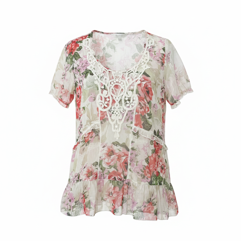 H&M Turquoise Floral Lace Cami Top