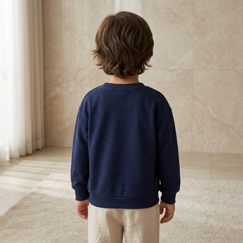 SHEIN Navy Blue Kids Brooklyn USA Graphic Crewneck Sweatshir