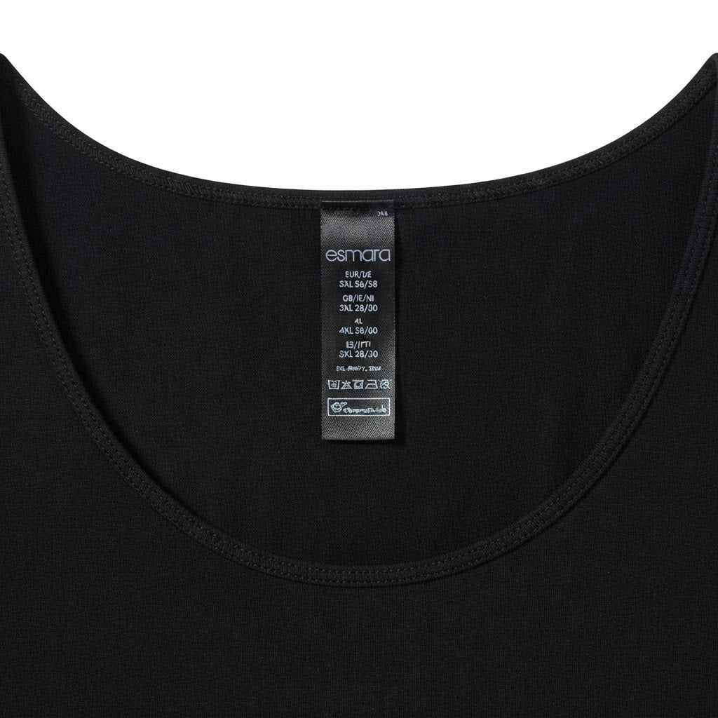 Women's Black Scoop Neck Cotton Jersey Tank Top