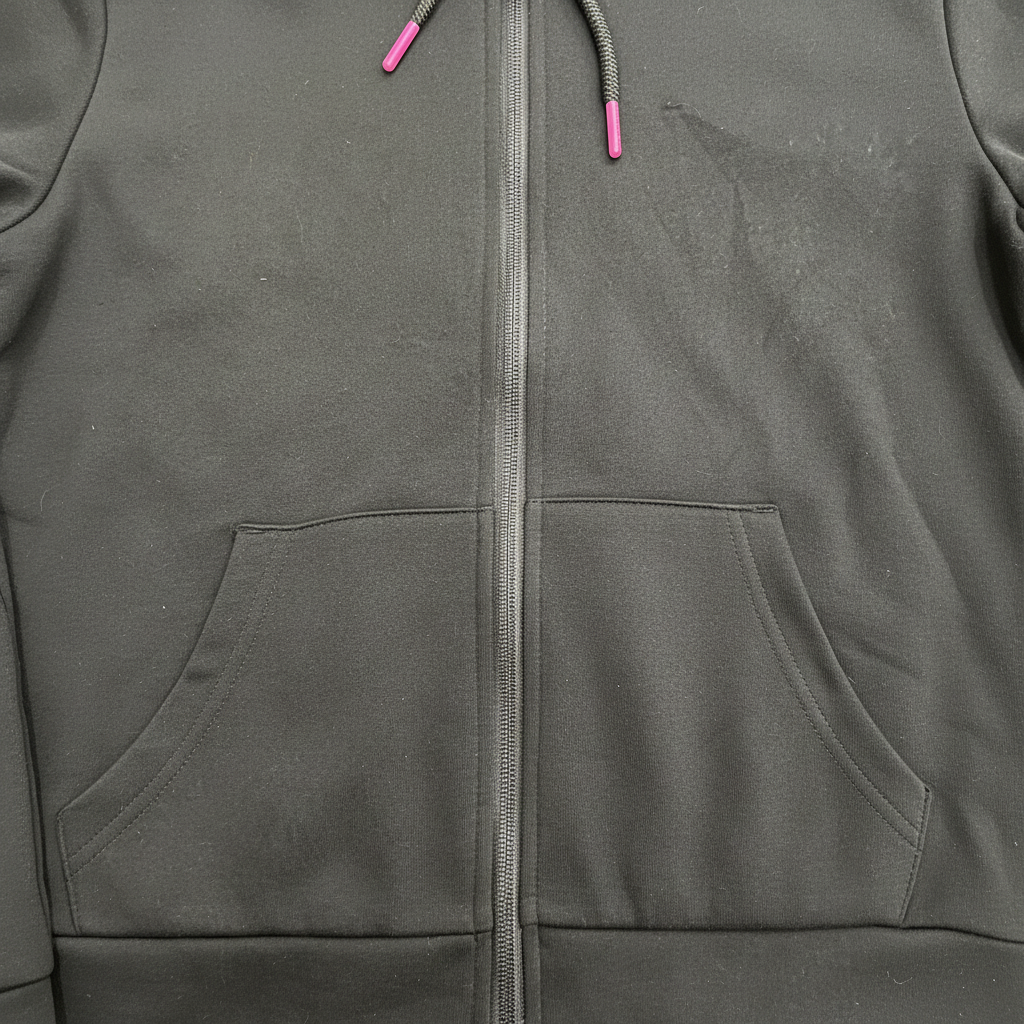 Crivit Women's Black Full Zip Hoodie with Pink Accents