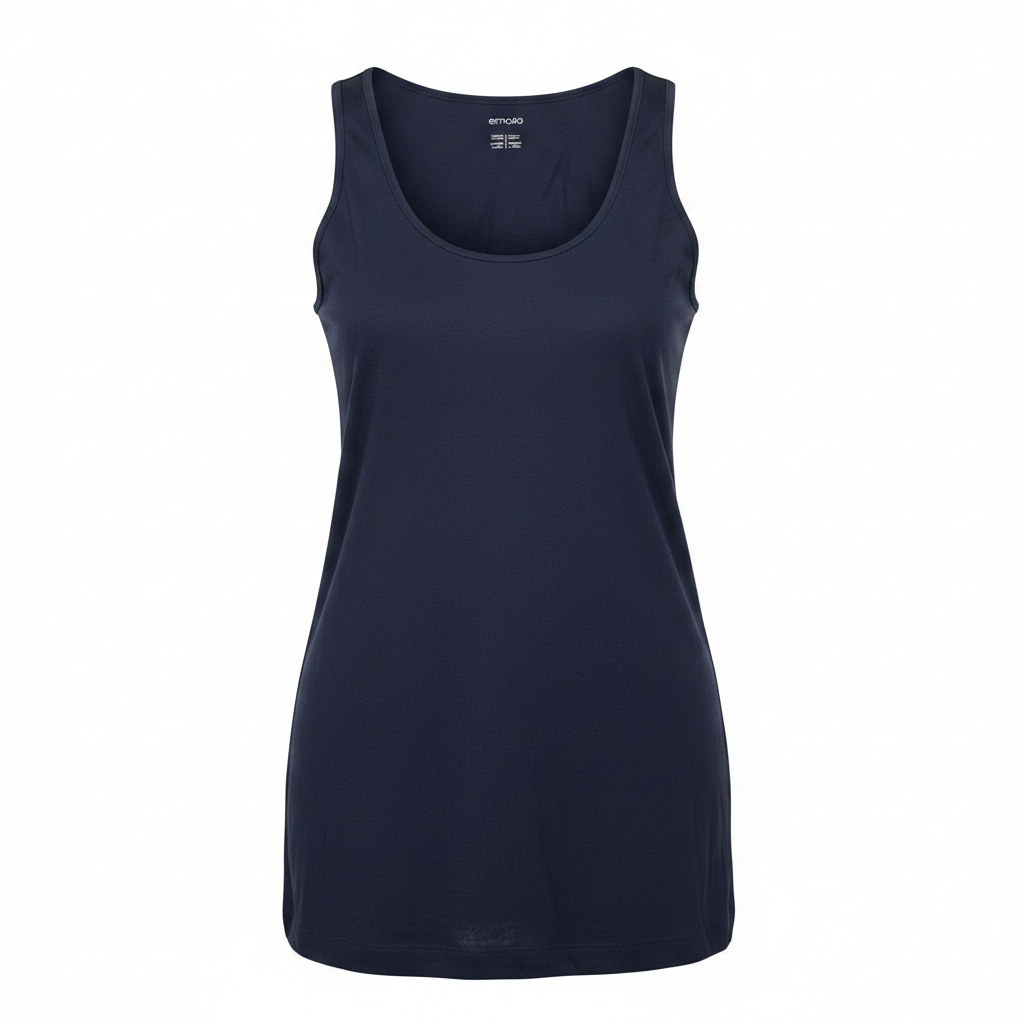 Women's Navy Blue Scoop Neck Cotton Tank Top