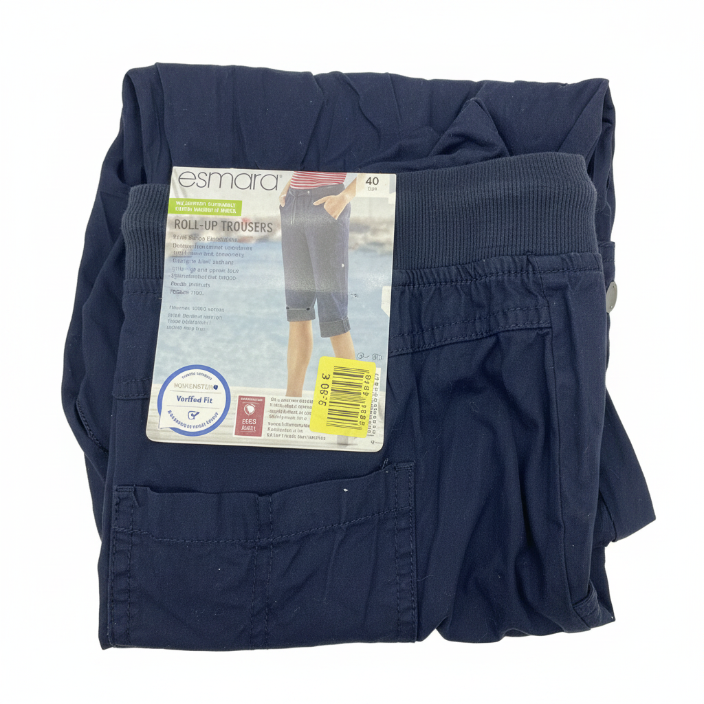 Esmara Women's Navy Blue Cotton Cargo Capris - New
