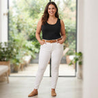 Women's Black Scoop Neck Cotton Tank Top