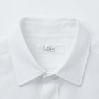 Women's White Linen Ruffle Hem Open Front Cardigan