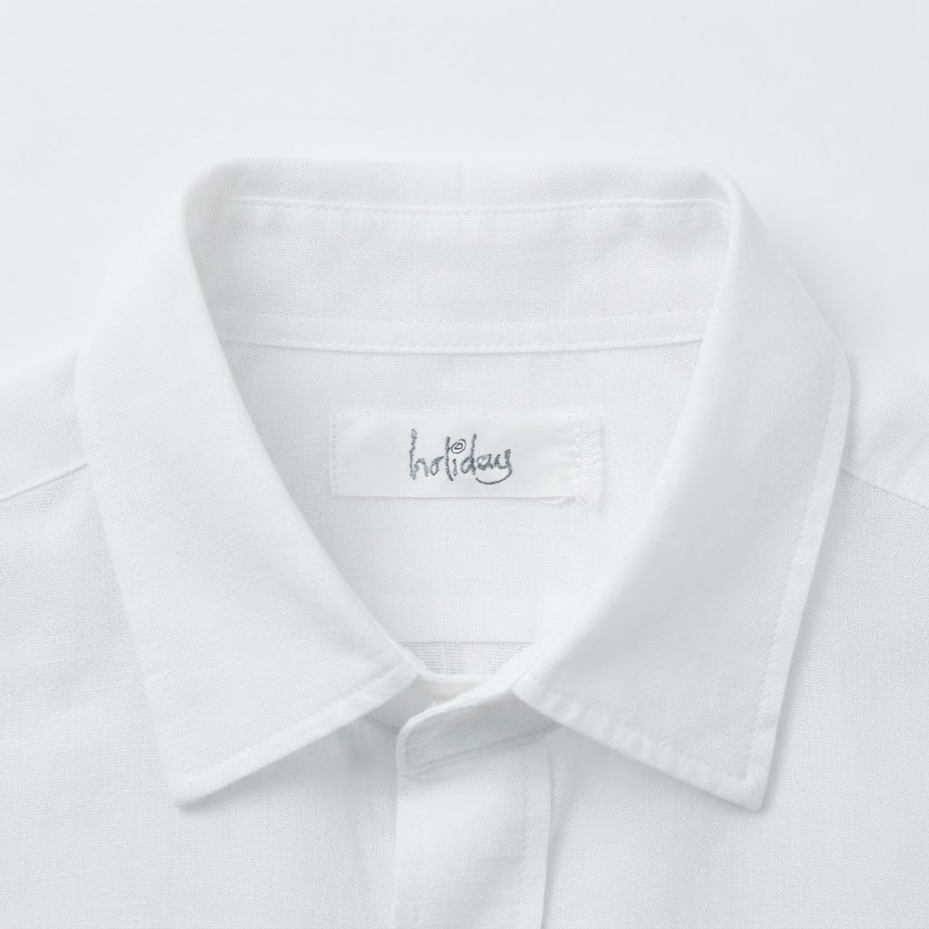 Women's White Linen Ruffle Hem Open Front Cardigan